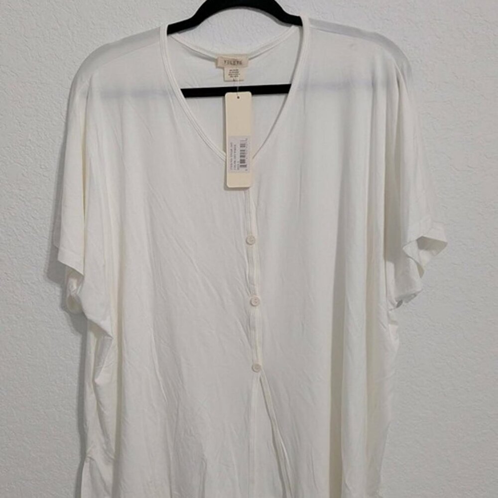 Yelete Women's Off White Short Sleeve Top NWT (Size Large)